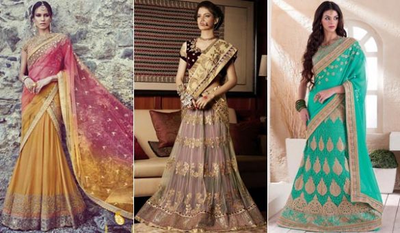 Lehenga Saree Draping Styles