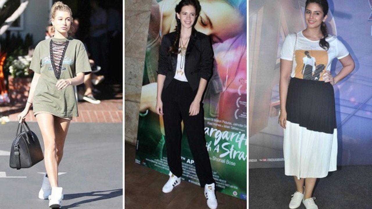 celebrity white sneakers