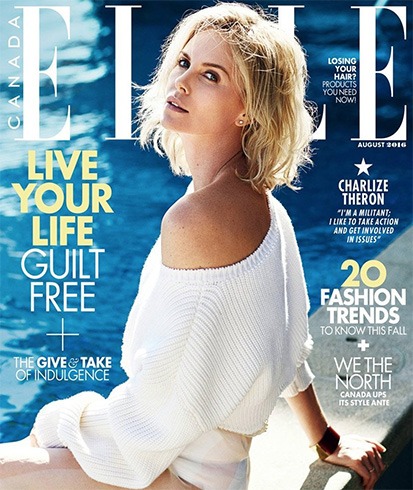 Charlize Theron On Elle Canada August 2016