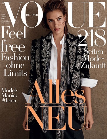 Irina Shayk On Vogue Germany August 2016