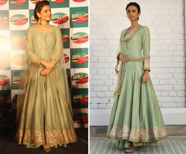 Kajal Aggarwal in Rimple and Harpreet Narula Anarkali