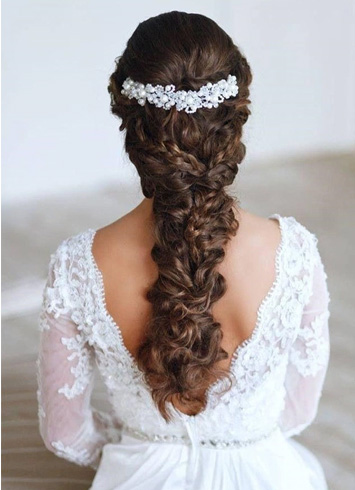 Braided Curly Wedding Hairstyle