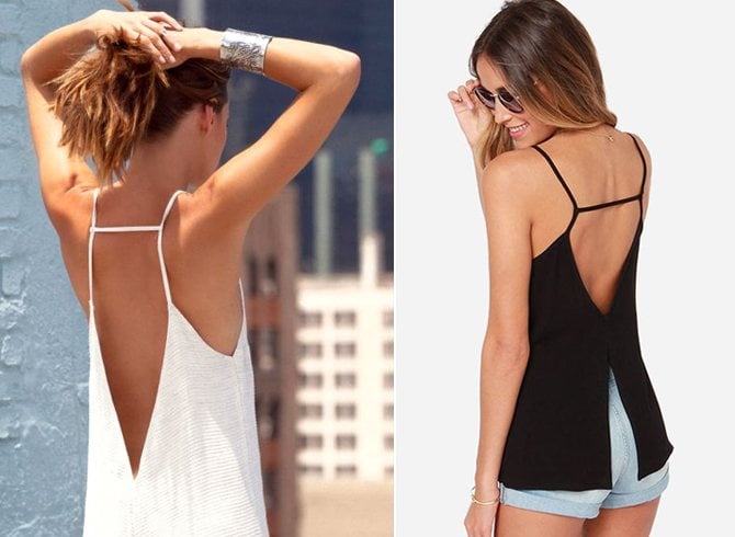 Deep V Back Tops