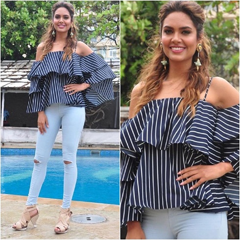 Esha Gupta Madison off-shoulder top