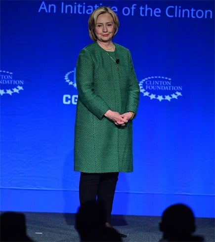 Hillary Clinton in Green