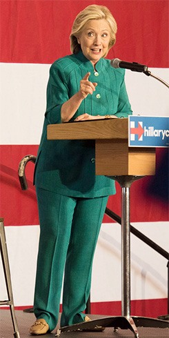 Hillary Clinton Green Pant Suit