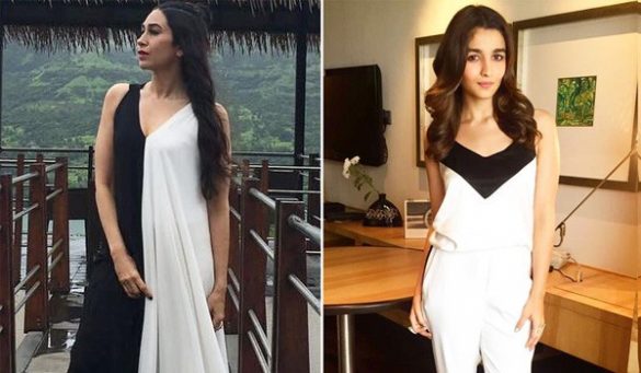 Karisma Kapoor And Alia Bhatt In White And Black Combination