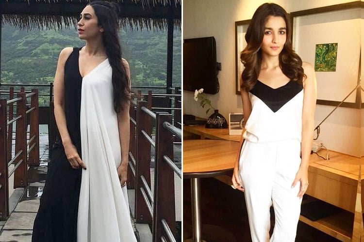 Karisma Kapoor And Alia Bhatt In White And Black Combination