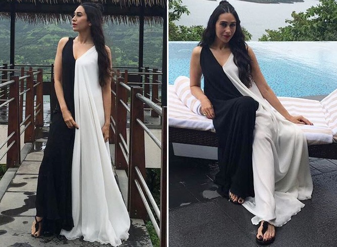 Karisma Kapoor In A Monochrome Maxi Dress