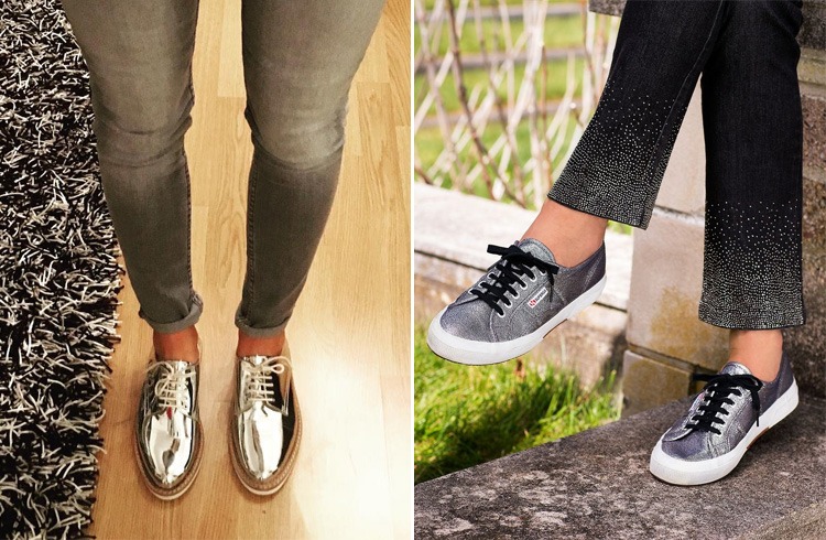 Silver Metallic Sneakers