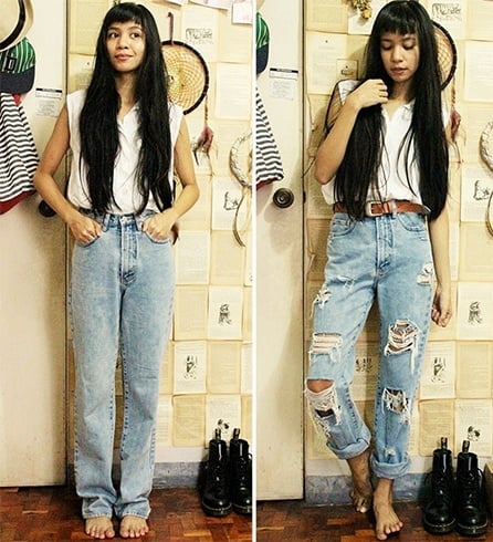 DIY ripped jeans