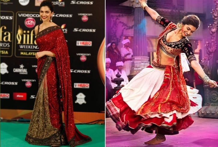 Deepika Padukone red saree