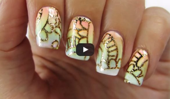 Gold Foil Nail Art