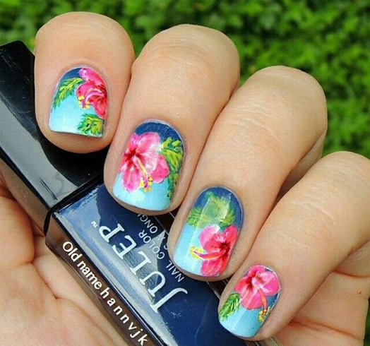Hibiscus Nail Art
