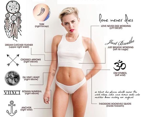 3. Miley Cyrus' "Love" finger tattoo - wide 1