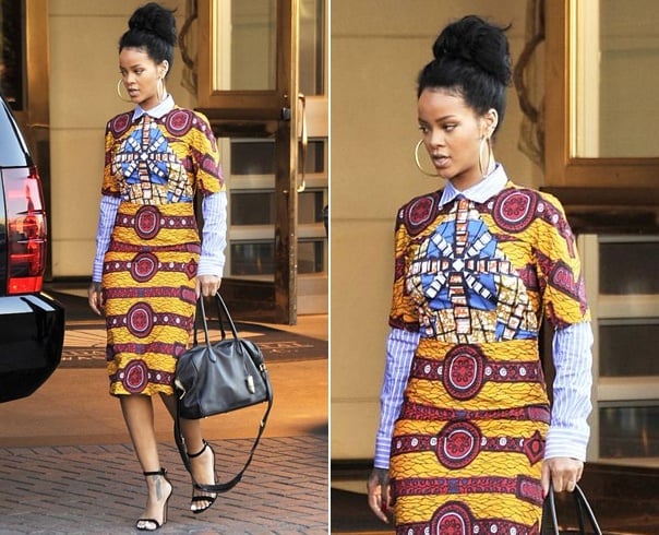 Rihanna in Ankara dress
