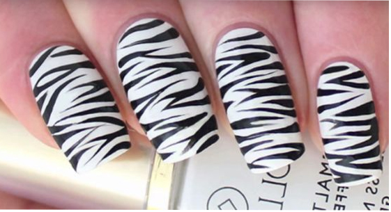 Zebra Print Nail Art