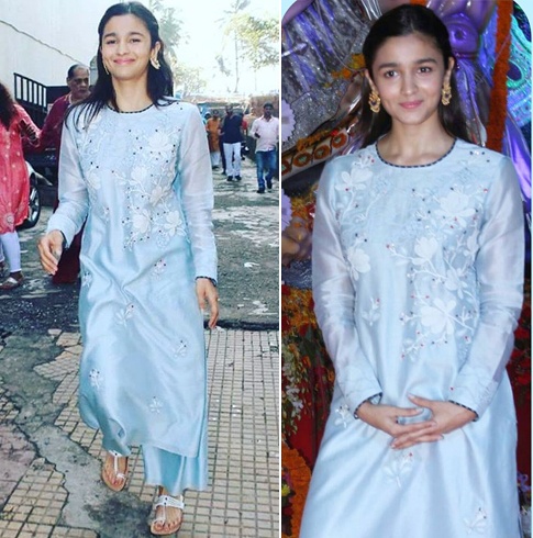 Alia Bhatt Durga Puja Outfit
