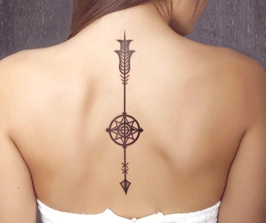 Arrow On Spine Tattoo