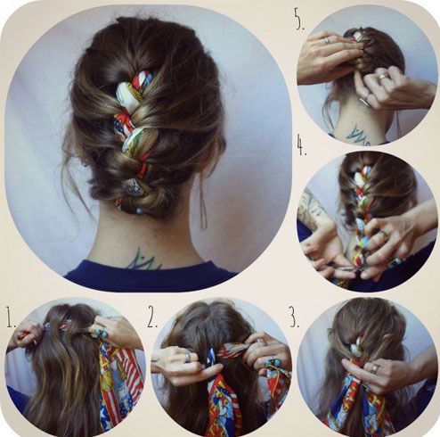 Bandana With A Braided Updo Hairstyle