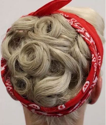 Bandana Wrap With Pin Curls