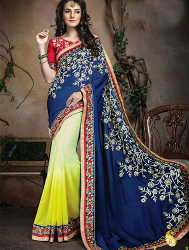 Styling And Elegant Embroidered Work Sarees For The Festivities Ahead