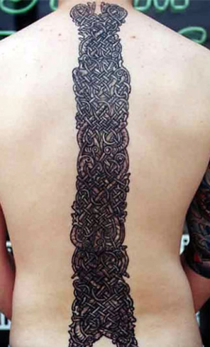 Celtic Knots On Spine Tattoos
