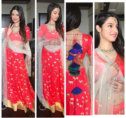 Divya Khosla Kumar Dresses For Karva Chauth