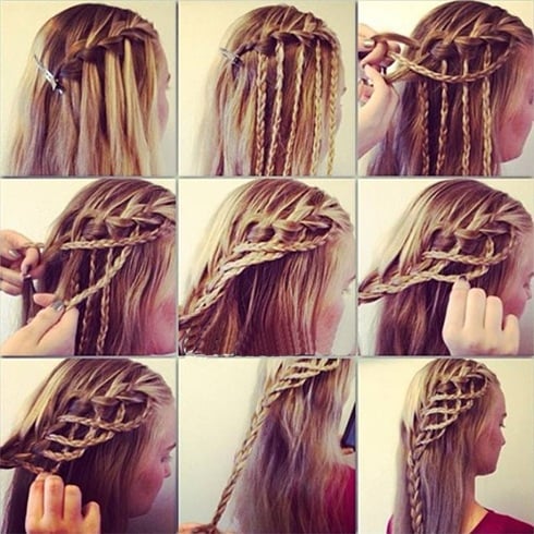 Half-Up Rope Braid tutorials