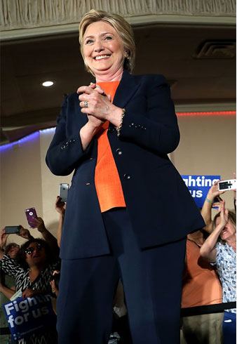 hillary orange with navy blue