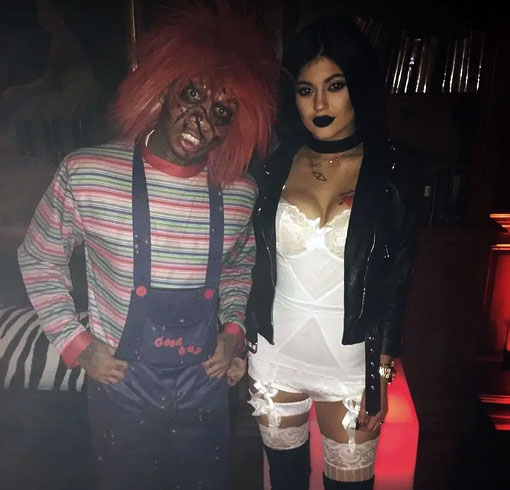 Kylie Jenner and Tyga dressed up as Chucky and his bride