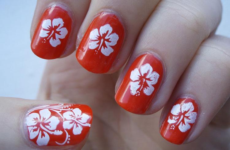 Nail Art On Red Nails