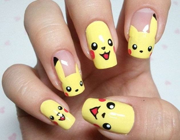 Pokemon themed Emoji Nail Art.