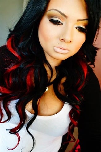 Red And Black Hairstyles For womens