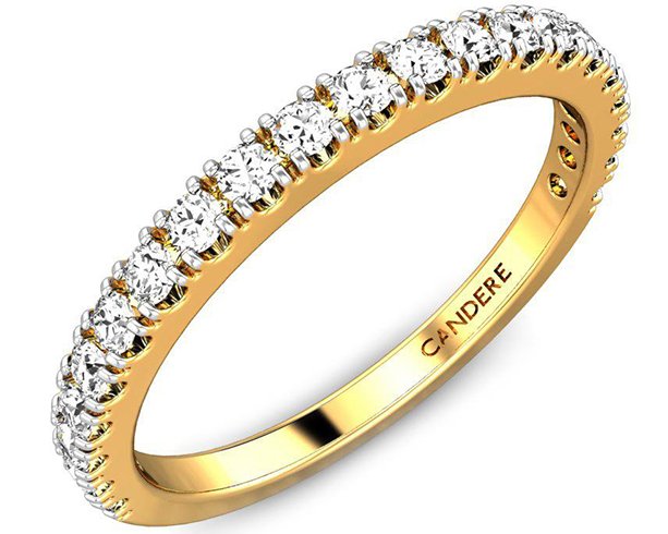 Candere Gold Wedding Ring With Diamonds