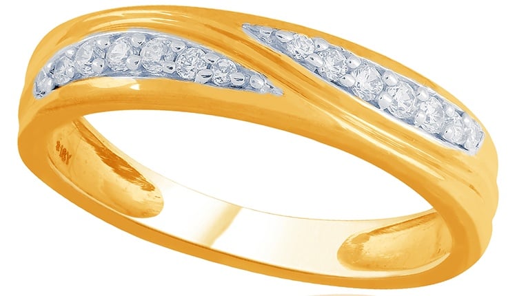 Sangini Gold Wedding Ring With Diamonds