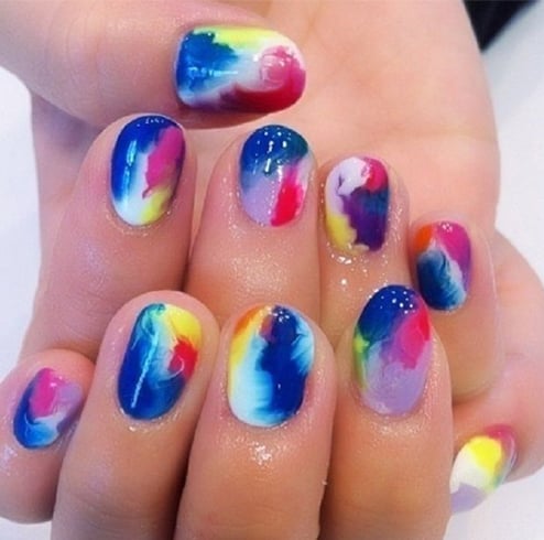 Acrylic Multi-colored Marble Nail Polish