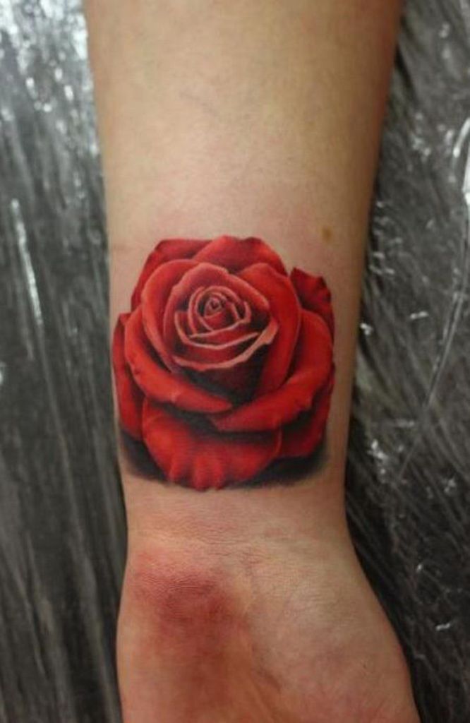 Beautiful Red Rose Tattoo