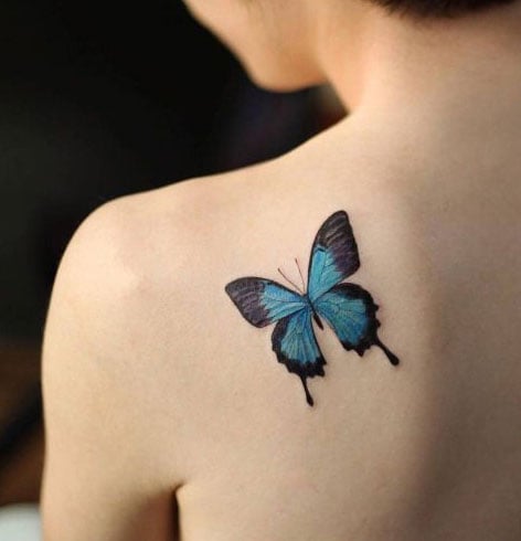 Blue Butterfly Tattoos Design