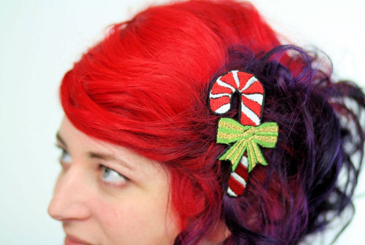 Candy Cane Hair Clips