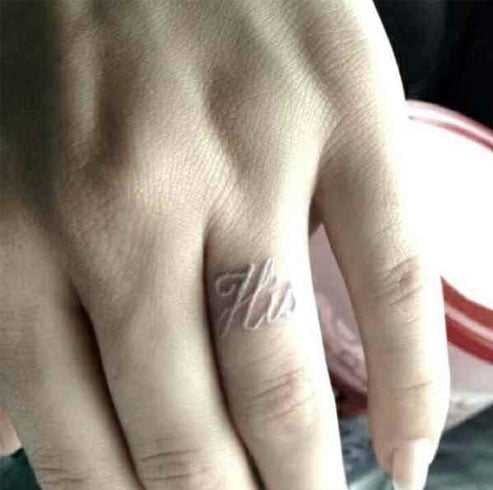 Tattoo Wedding Rings White Ink