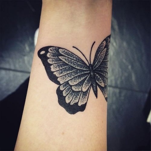 black butterfly tattoo for girls