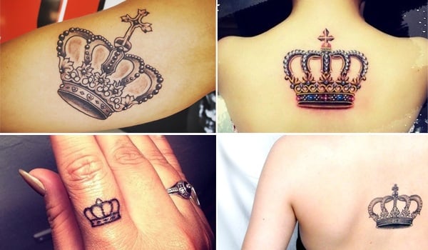 Crown tattoo on the back of the neck