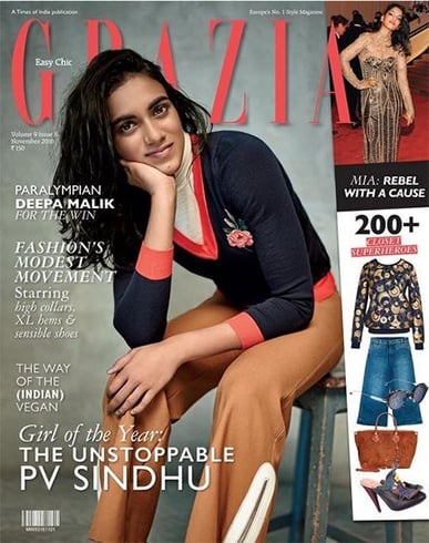 P.V.sindhu On Grazia