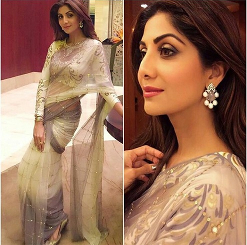 Shilpa Shetty Sari by Malini Ramani