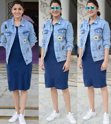 Anushka Sharma wearing a Pull and Bear Jacket