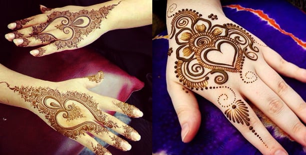 Heart mehndi designs