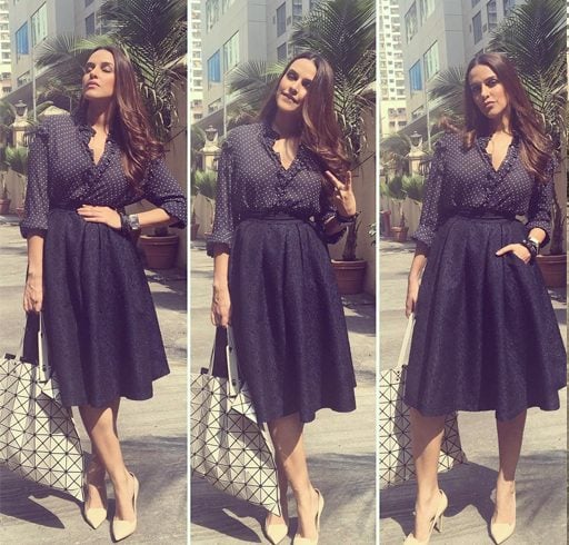 Neha Dhupia skirt style