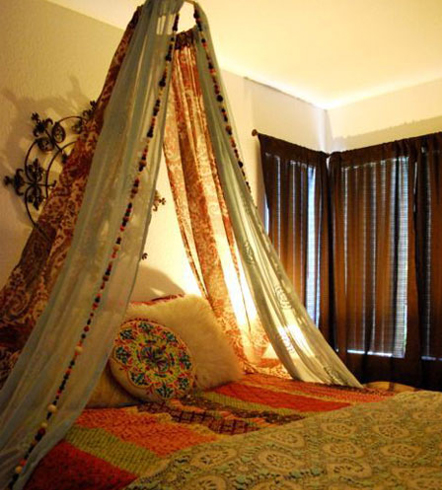 Old saris can also make for a great home decor