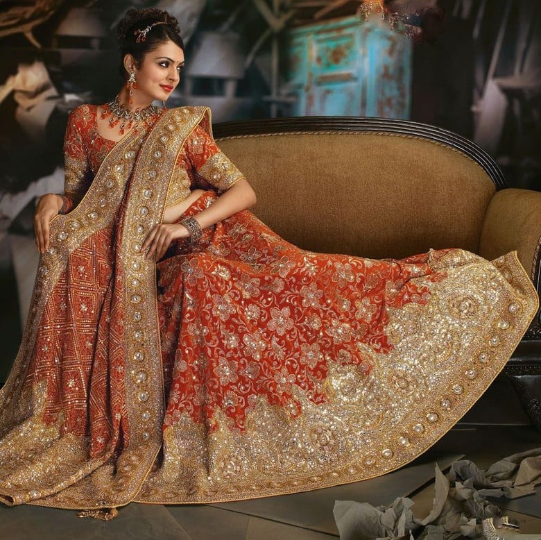 Orange Lehenga For Wedding